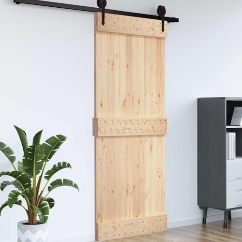Ordellia Porta NARVIK naturale in pino massiccio 70x210 cm, porta interna per appartamento e ristrutturazione, salvaspazio, porta in legno per interni, facile montaggio, 17 kg