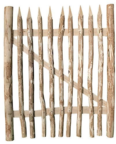 Zauntor Haselnuss Breite 100 cm x Höhe 90 cm - hochwertiges Gartentor für Staketenzäune - stabiles und witterungsbeständiges Holztor in 7 Größen