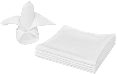 vidaXL 100x Servietten Damast Weiß 50x50 cm Stoffservietten Hotel Hochzeit