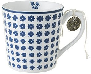 Laura Ashley - Henkelbecher, Henkeltasse, Tasse - Blueprint Humble Daisy - 8,8 x 8,8 x 8,9 cm