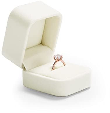 Oirlv Samt Schmuck Ringbox Aufbewahrungsbox Geschenkbox für Hochzeit,Vorschlag,Valentinstag Einkaufszentrum Zähler Schmuck Display(Weiß)
