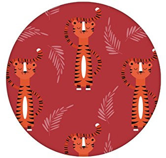 rote Fröhliche Kinder Jugend Tapete mit coolen Sieger Tigern passt zu Little Greene GMM Kinderzimmer Vliestapete für schöne Räume (H: 2,6m B: 46,5cm)