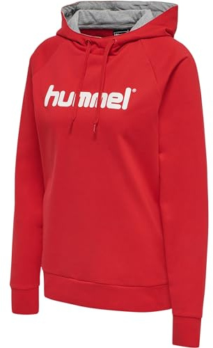hummel Damen Kapuzenpullover HMLGO COTTON LOGO HOODIE, True Rot, S, 203517-3062