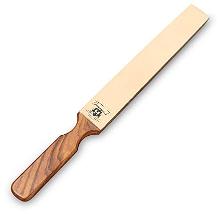 Haryali London Sangle en cuir pour pagaie en bois, double face, outil d'affûtage de couteaux, design extra large, 30 cm x 4 cm x 1,5 cm