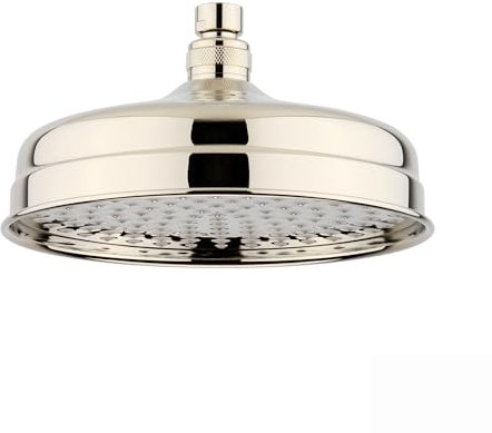 ENKI, R13, 200mm Traditional Fixed Large Shower Head Gold, Solid Brass, Replacement Shower Head, Round Rose, Mixer Rainfall Shower, Modern Design, Easy Clean & Easy to Install
