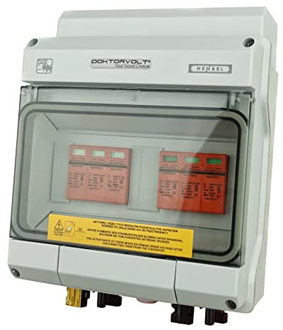 Solar Anschlusskasten PV DC 1000V T1 T2 40kA 2-Strings IP65 4mm Connector Doktorvolt 4593