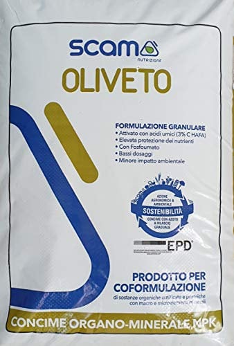 SCAM OLIVETO 25KG CONCIME Organo Minerale NPK con Boro, Ferro e Zinco concime per l'olivo