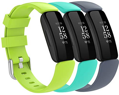 Shieranlee (3-Pack Armband kompatibel mit Fitbit Inspire 2 Armband weiches Silikon, klassisches Ersatzarmband für Fitbit Inspire 2 & Fitbit ace 3 Armband