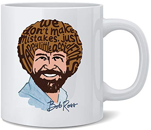 Poster Foundry Bob Ross No Make Mistakes Happy Accidents Word Art Mug 12oz
