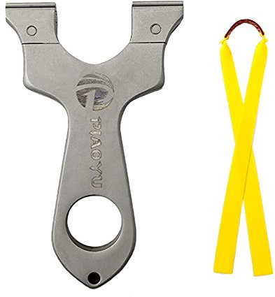 Piaoyu Schleuder, Edelstahl-Schießen, Jagd-Schleuder, flaches Gummiband, Outdoor-Katapult-Schleuder für die Jagd und Erwachsene (Paket 1)