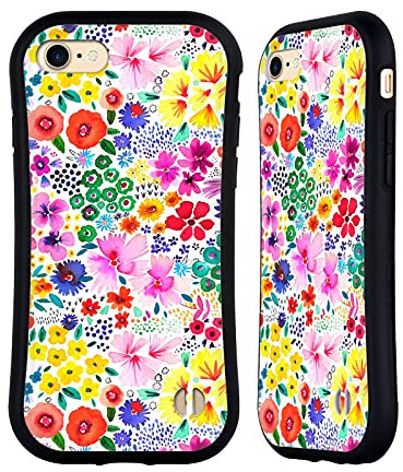 Head Case Designs Offizielle Ninola Kunstvoll Kleines Weiß Blumenmuster Hybride Handyhülle Hülle Huelle kompatibel mit Apple iPhone 7/8 / SE 2020 & 2022
