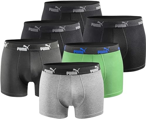 PUMA Herren Boxershorts 6er Pack Statement Edition Black-Green-Grey New XL