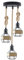 Industrial 3 Head Hemp Rope Pendant Light 16cm Wire Cage Lampshade Retro Style Ceiling Light Shade Fitting with E27 Edison Hanging Fixture for Living Room, Kitchen Island, Cafe