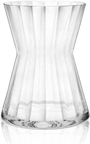 Wide Waisted Vase Mirage | Crystal Glass Decoration Vase with Optic Effect | 23cm