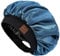 HAT HUT Schlafmütze aus Satin für Damen Herren, Seidenhaube Silk Bonnet Haarhaube, Verstellbares Breites Band, Doppellagig (Preußischblau)