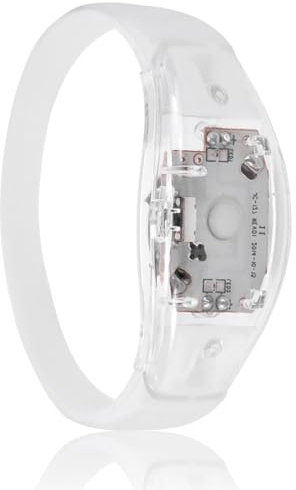 Leuchtende Armbänder für Konzert, Leuchtendes Armband Leucht Armbänder Flash LED Light Bracelet LED Bracelet Party Silikon Armband Kinder, für Joggen, Laufen, Hundewandern, Outdoor Sports, Weiß