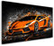 Kunstgestalten24 Leinwandbild Auto Lamborghini Abstrakt Orange Style Wandbild Kunstdruck Raum- u. Wanddekoration Übergrößen