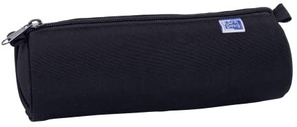 OXFORD Trousse Ronde Classique 1 Compartiment Capacité Dimensions 22X7X7 cm Fermeture Éclair Polyester Noir