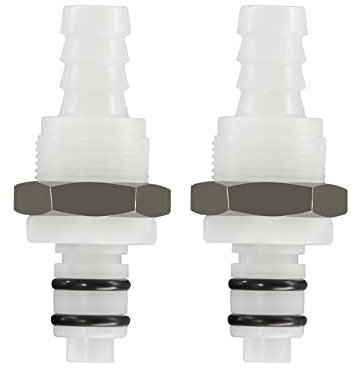 BBTUS 2pcs 1/43/85/16acoplamiento rápido en forma de horquilla de mangueras de plástico, con válvula de cierre, acoplamiento de liberación rápida montado en panel (2 conectores masculinos)(3/8)