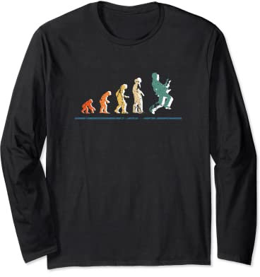 Vintage Retro Evolution Gitarre Player Man Rock Music Gitarre Langarmshirt
