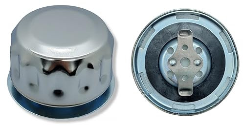 Entlüftungsdeckel für Hydraulik – Einfüll- und Belüftungsfilter aus Metall für Öl- und Kraftstofftanks (mit Flansch, Bajonettverschluss, Verchromt, Reißfeste Dichtung)