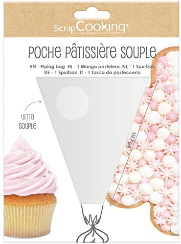 ScrapCooking - Poche à Douille Réutilisable - Poche à Douille Pâtisserie 30 cm - Poche Professionnelle - Lavable & Résistante - Décoration Gâteaux Biscuits Desserts - 5194, Rose