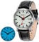 BERNY Männer Mechanik Kalender Automatische Uhr mit leuchtendem großem Gesicht mit Datumsfunktion Lederband Armbanduhr (weiß)