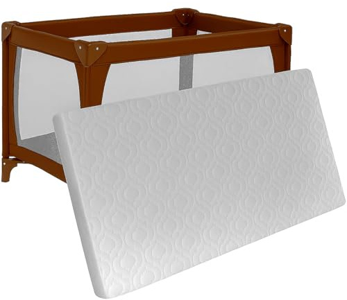 Pinkfairy Thick Travel Cot Firm Foam Mattress to fit Red-Kite Graco, Hauck & Mamas 93 x 64 x 6 cm Quilted Breathable/Anti allergenic Foam Removable Cover UK Made