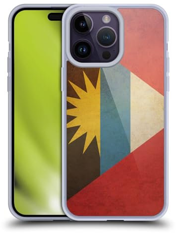 Head Case Designs Antigua and Barbuda Antiguan Vintage Fahnen 5 Gelhülle [Militärischer Schutzgrad] Kompatibel Mit Apple iPhone 14 Pro Max Und Kompatibel Mit MagSafe