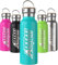 Stainless Steel Water Bottle - 500ml - Vacuum Insulated Metal Water Bottle - Standard Mouth Flask - BPA Free - Water Bottle for Work, Gym, Travel, Sports (Blue)