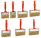 DAJAVE 7 Pack Fence Paint Brushes 5 Sizes Fence Brush Decking Paint Brush Red Shed Brush for Wood, Wall, Fence, Shed and Decking