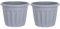 Pack 2 X 40cm Grey 20L Litre Round Plastic Planter with Drainage Hole, Garden Large Plant Pots Outdoor, Made in UK