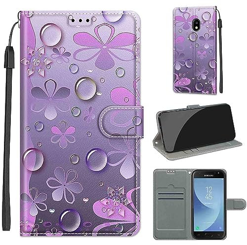 Handyhülle für Samsung Galaxy J3 (2017) Hülle, Samsung J3 (2017) Klapphülle mit [Kartenfach] [Magnetverschluss] Handytasche kompatibel Samsung Galaxy J3 (2017)