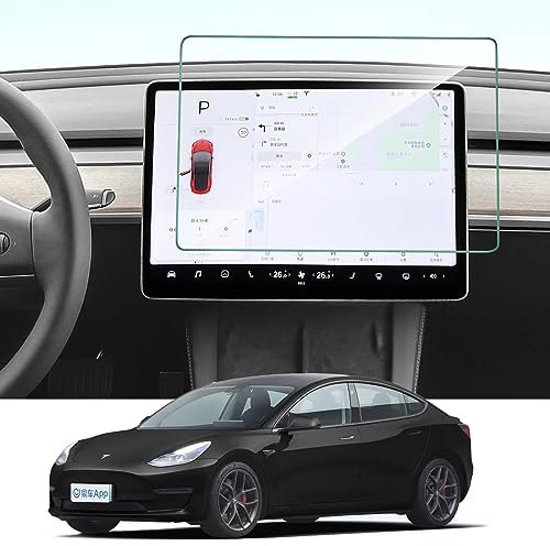 AOKUMA Verre Trempé compatible Tesla Model 3/Model Y, [Lot de 1] Protection d'écran Pour Tesla Model 3/Model Y [0.26mm] [Extrêmement résistant aux rayures] [Haute définition][Facile à installer]