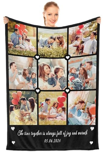 Die personalisierte Decke mit Foto ist ein Überraschungsgeschenk für Freunde, Familie, Vater, Mutter, Kinder, Freundin, Freund an Geburtstagen, Weihnachten, Halloween, Hochzeiten und Jubiläen