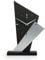Kreative Feder Designer-Standuhr „Square“ aus Holz – Schwarze Tischuhr in modernem Metallic-Look ohne Ticken (leises Quarzuhrwerk)