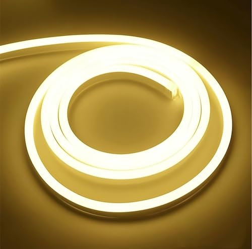 ONSSI® Strisce LED Neon 220v (Bianco Neutro,4 Metri),12w/m COB Luce a Corda ad Alta Luminosità,Ogni Taglio 10 cm, Impermeabile IP65 con Interruttore e Adesivo,LED Neon per Uso Interno ed Esterno