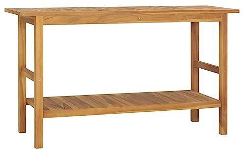 ZQQLVOO Waschbeckenunterschrank Unterschrank Waschbecken Waschtisch Massivholz Teak 132x45x75cm