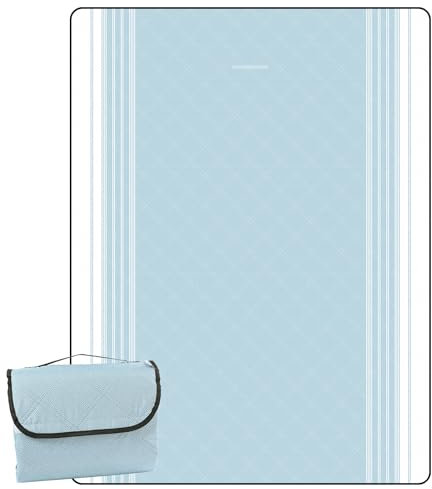 DEWUR Picknickdecke wasserdicht waschbar, Stranddecke Sandfrei XXL Campingdecke Strandmatte isoliert mit wasserdichter Unterseite (Blau, 300 x 200 cm)