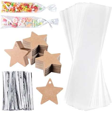 Cellophantüten Geruchsneutral Zellophantüten 7x30cm Tüten für Kerzen 100stk Durchsichtig Zellophanbeutel Ungiftig Reißfest Wasser und Staubdicht für Gäste Geburtstag Valentinstag Weihnachten