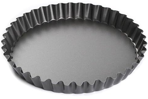 Backform Tarteform Obstkuchenform Quicheform Tortenboden Backblech mit Antihaftbeschichtung Rund Grau 26 cm