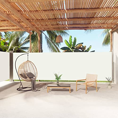 Cosisti Toldo Lateral Retráctil 180 x 1000 cm, Protege la Privacidad, Protección UV Resistente al Agua, Toldo Lateral para Balcón, Jardin, Terraza, Retroceso Automático, Crema