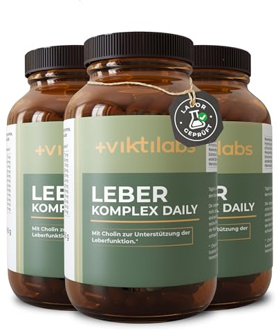Leber Komplex Daily - mit Cholin & Alpha-Liponsäure - 83 mg Cholin pro Tag | 5 Kräuterextrakte, darunter Mariendistel, Artischocke & Löwenzahn - 3 Kapseln pro Tag - 90 vegane Kapseln - ohne Zusatzstoffe