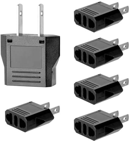 Adaptador Corriente USA, 6 Piezas Adaptador Enchufe Europeo A Americano