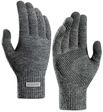 Lässige Winterhandschuhe 2024, modische warme Handschuhe, Winter-Stricken, Herren-Reifenmuster, warmes Plüsch, Reiten, Wollhandschuhe, Skihandschuhe, Fäustlinge für Herren