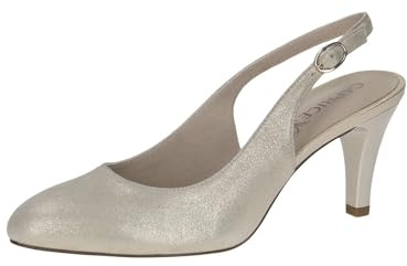 CAPRICE Damen Slingpumps aus Leder Elegant, Gold (Lt.Gold Metal.), 39 EU