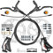 DYISLAND E-Bike Hydraulisches Scheibenbremsen Set 4-Kolben/2-Kolben, 2-pin/3-pin Vorinstallierter Mineralöl-Bremsensatz, Mit 2 Stück 180mm Rotoren (Schwarz-Vorne1100mm/Hinten1900mm/4-Kolben/3-PIN)