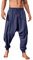 Runcati Hosen Herren Einfarbig Loose Fit Sommerhose Wikinger Pirat Mittelalter Leicht Elastische Taille Baggy Freizeithose Mit Kordelzug Und Taschen Hippie Hose Dunkelblau L
