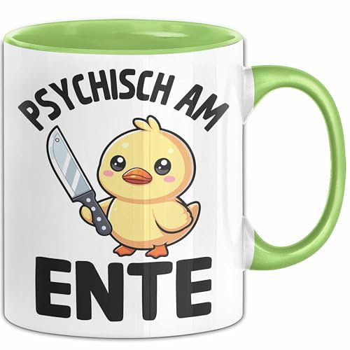 Küken Tasse Geschenk Psychisch Am Ente Geschenkidee Kaffee-Becher (Grün)