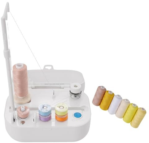 Yopeissn Automatischer Spulenwickler, weiß, mit automatischem Stöpsel für Nähmaschine, 1 Stück